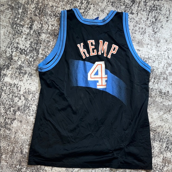Vintage Cleveland Cavaliers Jersey Men 44 Black NBA Shawn Kemp Champion Cavs 90s - Picture 10 of 13